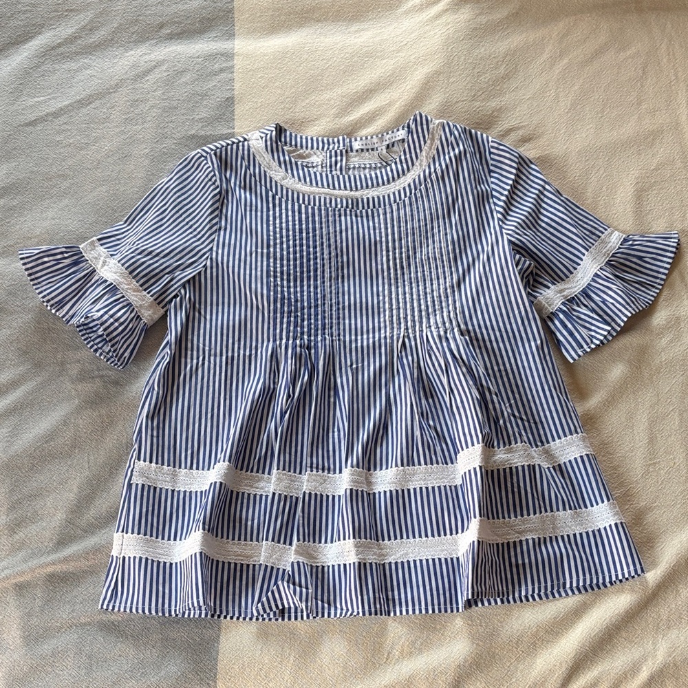 NWOT English Factory Blue Striped Kids Top